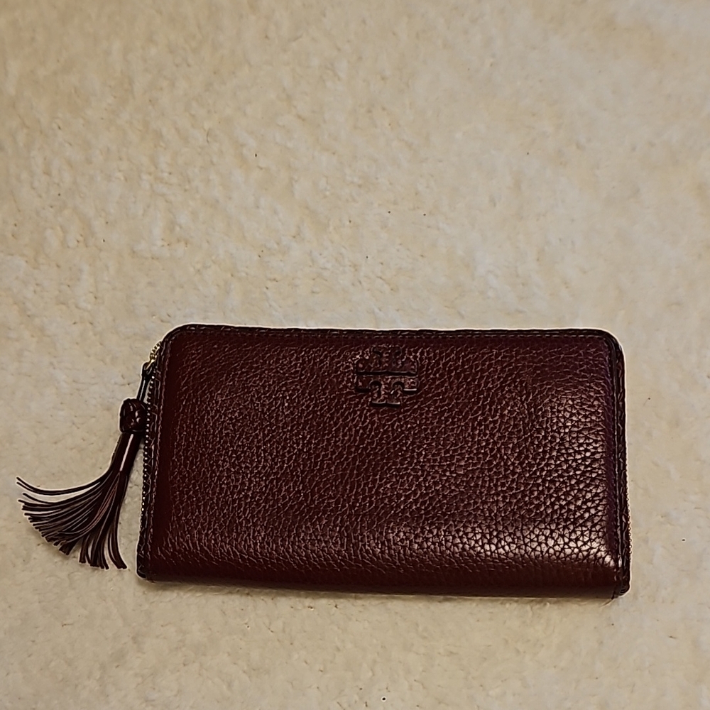 Tory Burch Burgundy Leather Wallet